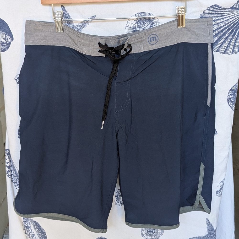 Travis Mathew Swim Shorts Navy Blue Size Medium